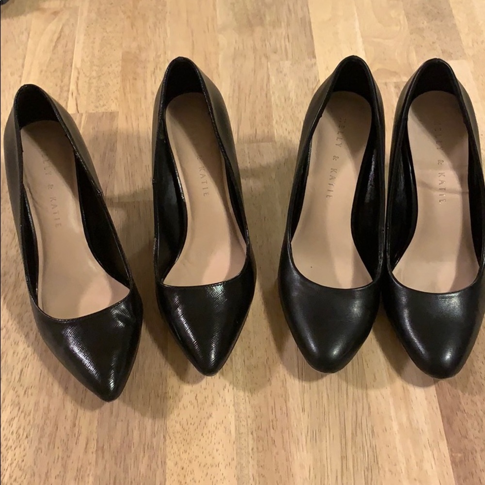 2 pairs of Kelly & Katie black heels 6.5